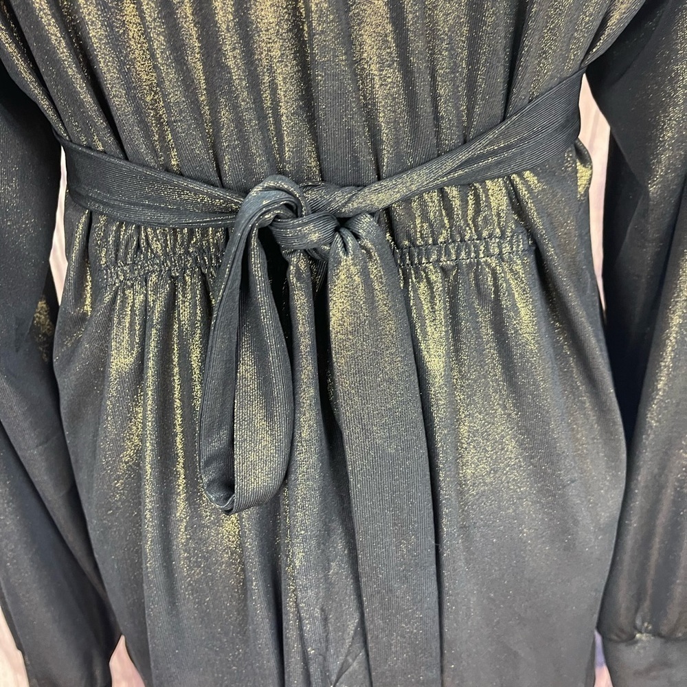 ECI New York metallic V-neck tunic blouse Women’s size L - Picture 7 of 15